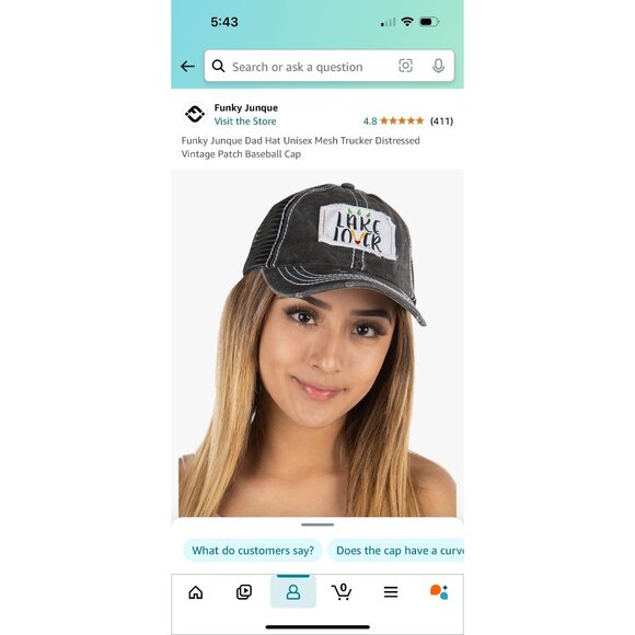 🍒 2/$20 🍒 Mesh Distressed Patch Trucker Hat Lake Lover - Picture 4 of 4